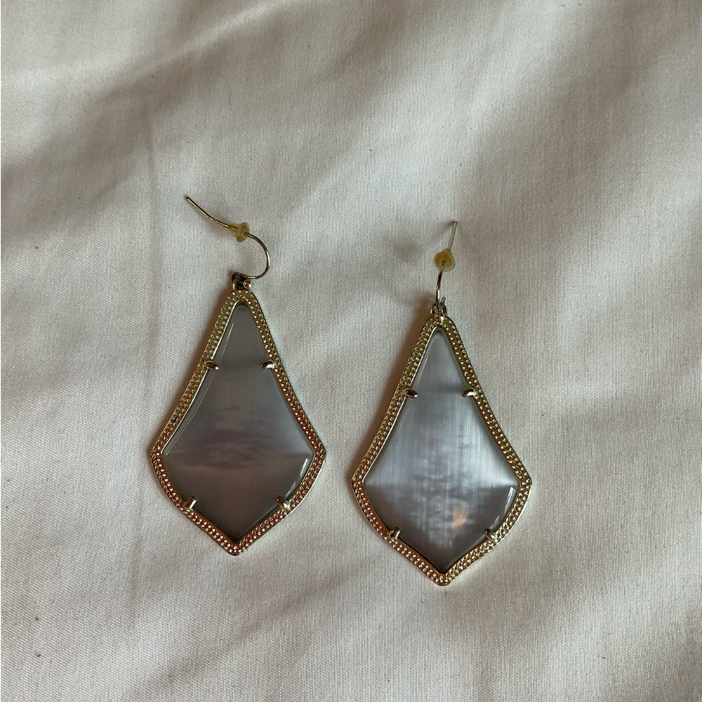 Kendra Scott Gold and Translucent Gray Earings